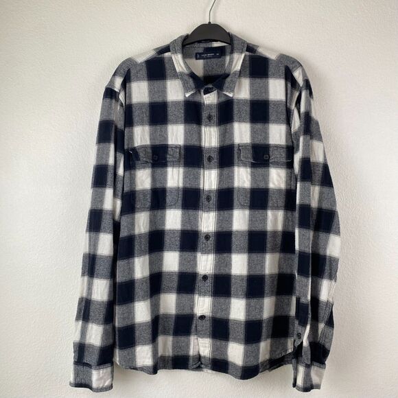 Lucky Brand Men's Shirt Sz XXL Long Sleeve Western Plaid Flannel Pockets - Picture 1 of 12